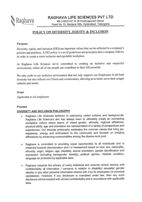 Policy on Diversity, Equity & Inclusion
