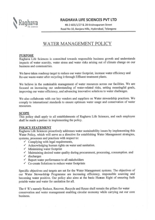 Water Management Policy